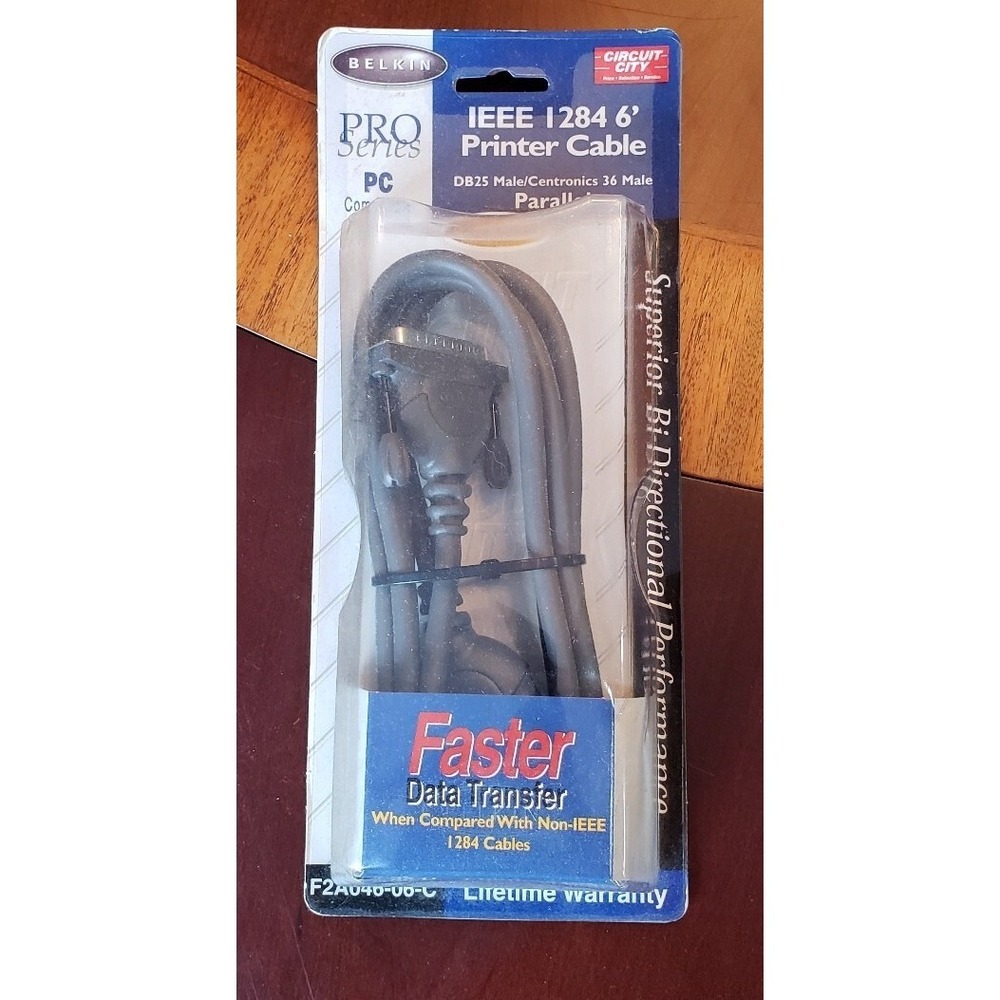 Belkin Pro Series 6' IEEE 1284 Printer Cable DB25 Male/Centronics 36‎ B Male